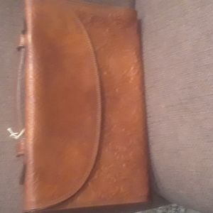 woman's clutch leather purse